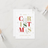 華やかなクリスマスグリーティングカード。 カード (正面/裏面インサイチュ)