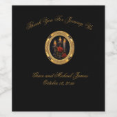 華やかなゴシック結婚様式の ワインラベル (シングルラベル)