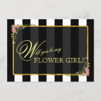 華やかなゴールドの箔押し 花嫁の花を飾る女の子になりますか？