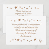 華やかなゴールドスター 50周年 招待状 (正面/裏面)