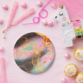 華やかなゴールド ペーパープレート (パーティー)