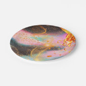 華やかなゴールド ペーパープレート (アングル)