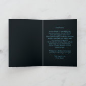 華やかなシックなサファイアブルーとブラック70誕生日 カード (内部)