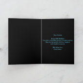 華やかなシックなサファイアブルーとブラック85誕生日 カード (内部)