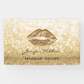 華やかなシックなモダン金ゴールドのフェイク唇の輝き 横断幕 (横)