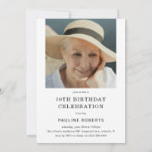 華やかなスクリプト 七十 アーチ 写真 70歳の誕生日 招待状 (裏面)