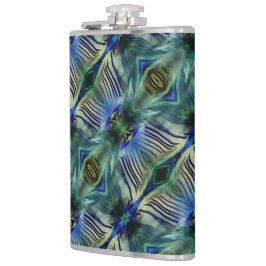 華やかなストライプ緑と青の曲線横の フラスク