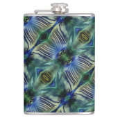 華やかなストライプ緑と青の曲線横の フラスク (正面)