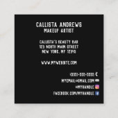 華やかなスパークリピンクグリッタードリップスリップメイクアップ スクエア名刺 (裏面)