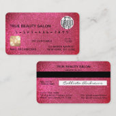 華やかなスパークリーグリッタークレジットカードロゴ 名刺 (正面/裏面)