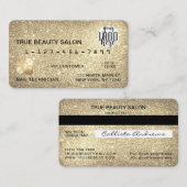 華やかなスパークリー金ゴールドグリッタークレジットカードのロゴ 名刺 (正面/裏面)