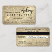 華やかなスパークリー金ゴールドグリッタークレジットカードメイクアップ 名刺 (正面/裏面)