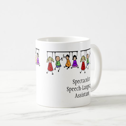 華やかなスピーチ言語アシスタントかわいい子供たち コーヒーマグカップ (正面右)