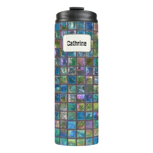 華やかなセラミックタイル名前をカスタムする タンブラー (正面)