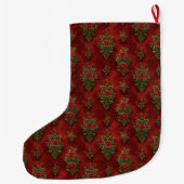 華やかなダマスク柄  ラージクリスマスストッキング (裏面)