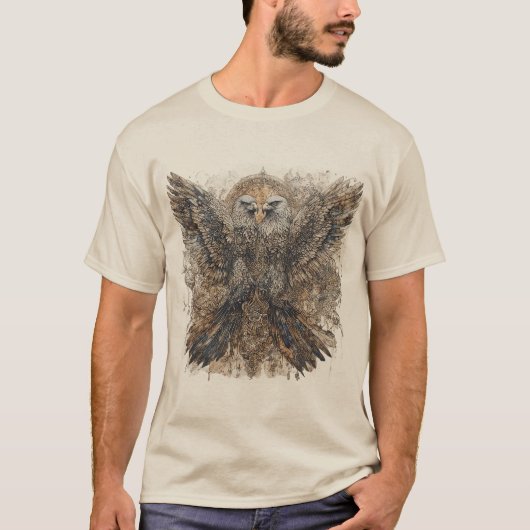 華やかなデザインの二羽の鷲の複雑なアート作品 Tシャツ (正面)
