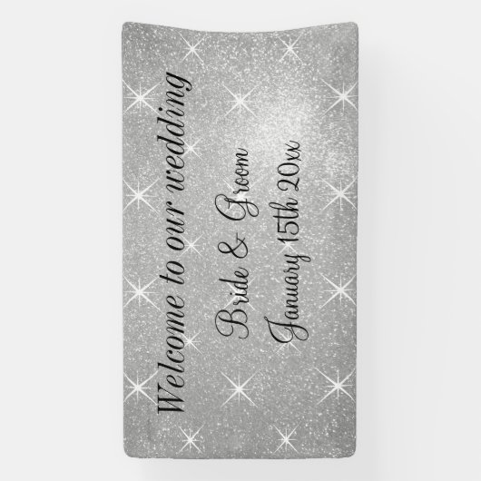 華やかなトップウェディングパーティー歓迎バナーの看板 横断幕 (縦)