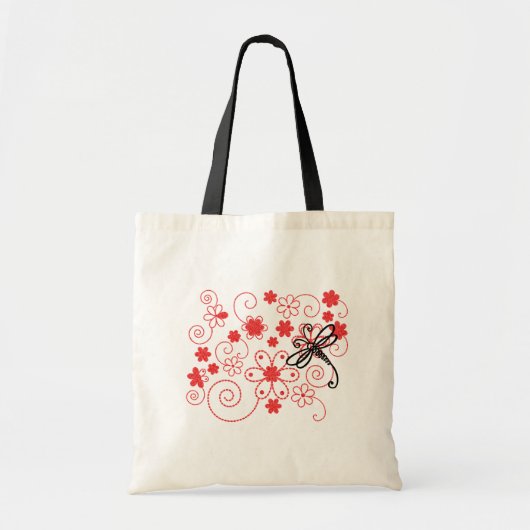 華やかなトンボの芸術 トートバッグ (正面)