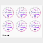 華やかなナースがピンク紫かわいい ラウンドシール (シート)