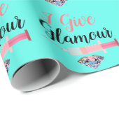 華やかなナースショットかわいいターコイズピンク ラッピングペーパー (ロールコーナー)