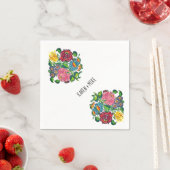 華やかなハンガリーの花柄カスタマイズ仕様 スタンダードカクテルナプキン (インサイチュ)