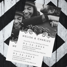 華やかなハート 招待状