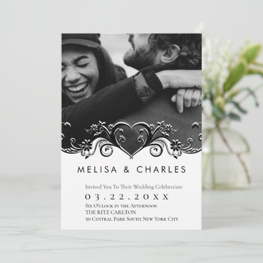 華やかなハート 招待状 (スタンド正面)