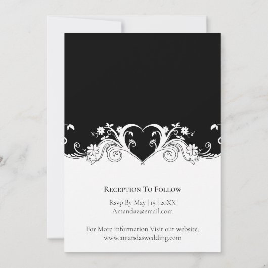 華やかなハート 招待状 (裏面)