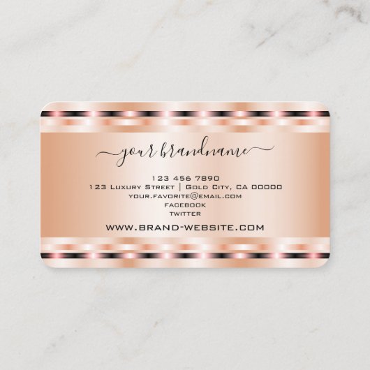 華やかなバラ金ゴールド効果派手エレガントで 名刺 (裏面)