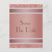 華やかなバラ金ゴールド&ダイアモンド宝石誕生パーティー 案内ポストカード (正面)