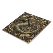 華やかなバロック様式の黄金の人魚 タイル (側面)