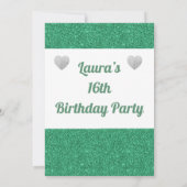 華やかなパーソナライズされたバースデーパーティ招待状 招待状 (裏面)