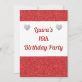 華やかなパーソナライズされたバースデーパーティ招待状 招待状 (裏面)