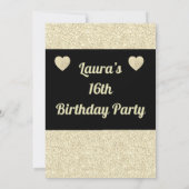 華やかなパーソナライズされたバースデーパーティ招待状 招待状 (裏面)