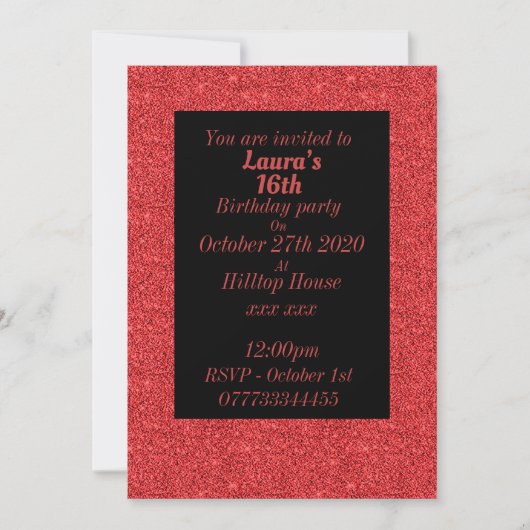 華やかなパーソナライズされたバースデーパーティ招待状 招待状 (正面)