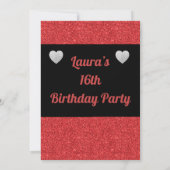 華やかなパーソナライズされたバースデーパーティ招待状 招待状 (裏面)