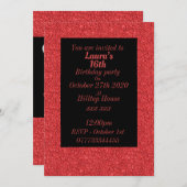 華やかなパーソナライズされたバースデーパーティ招待状 招待状 (正面/裏面)