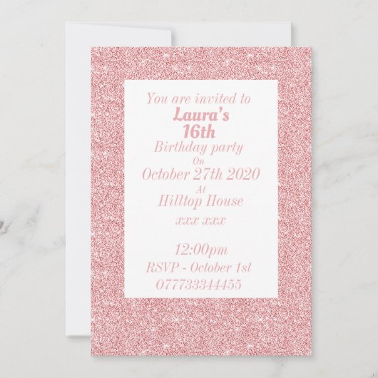華やかなパーソナライズされたバースデーパーティ招待状 招待状 (正面)