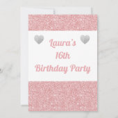 華やかなパーソナライズされたバースデーパーティ招待状 招待状 (裏面)