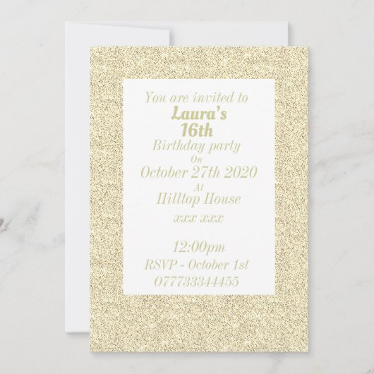 華やかなパーソナライズされたバースデーパーティ招待状 招待状 (正面)