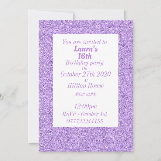 華やかなパーソナライズされたバースデーパーティ招待状 招待状 (正面)