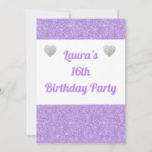 華やかなパーソナライズされたバースデーパーティ招待状 招待状 (裏面)