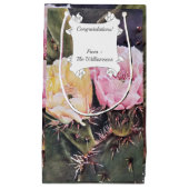 華やかなピンクと黄色のサボテンの花 スモールペーパーバッグ (正面)