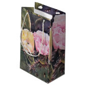 華やかなピンクと黄色のサボテンの花 スモールペーパーバッグ (裏面アングル)
