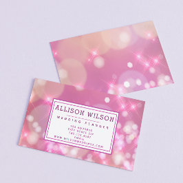 華やかなピンクのキラキラ 名刺