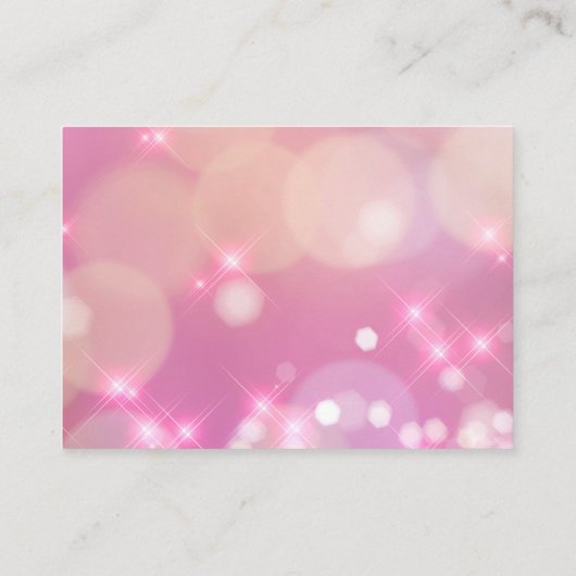 華やかなピンクのキラキラ 名刺 (裏面)