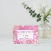 華やかなピンクのキラキラ 名刺 (スタンド正面)