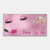 華やかなピンクのホイルガーリーパーソナライズされた デスクマット (正面)