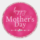 華やかなピンクの母の日 ラウンドシール (正面)