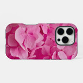 華やかなピンクの紫陽花の花 iPhoneケース (裏面横)